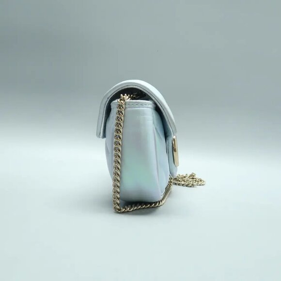 GUCCI GG Marmont Blue Leather Shoulder Bag 1293-022425 - Picture 4 of 11